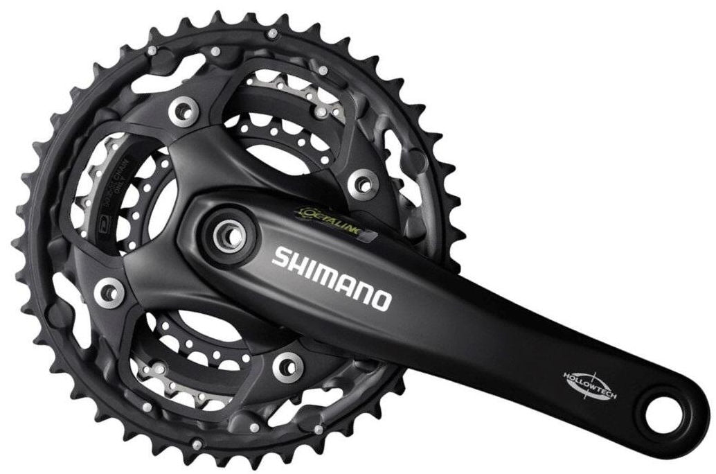 Shimano Crankset 3x10 Speed ​​Deore FC-M522 octalink med 175 mm krumme arm 42 x 32 x 24t sort