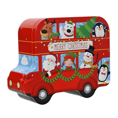 Decoris úložný plech Vánoční autobus 19x15,5x7cm