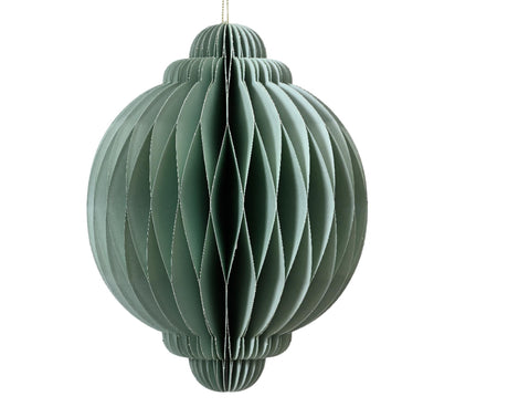 Decoris vánoční přívěsek papír cibulový tvar zelený v15cm