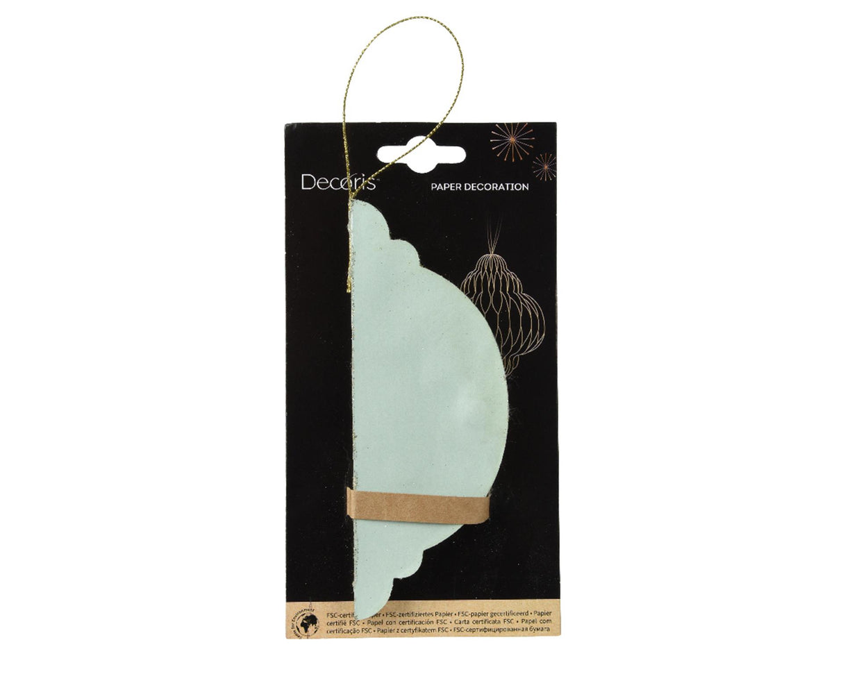 Pendentif de Noël Decoris en papier 100% FSC dia11x15cm vert