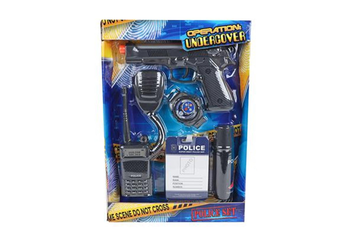 Police play set with pistol, 5 pieces.
