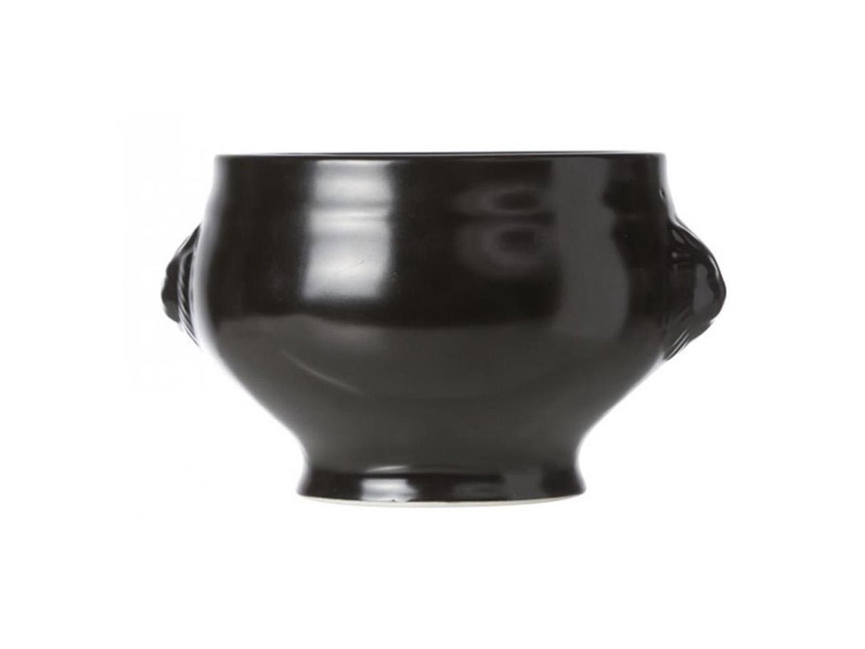 Cozy trendy soup bowl lion head black