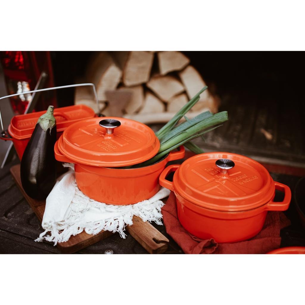 Solinger solinger the windmill premium gietijzeren braadpan 2.5l oranje emaille