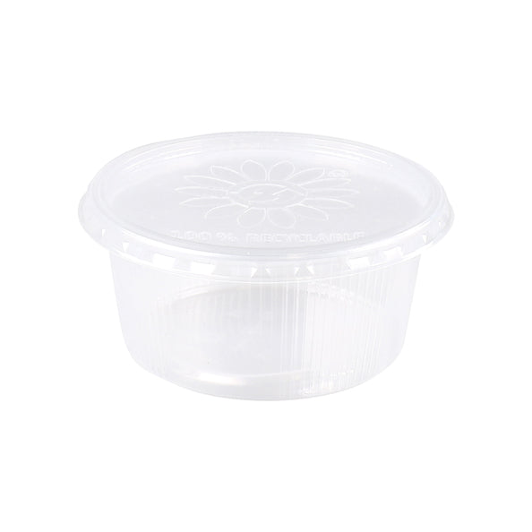 Plastic container + lid clear (250x 250cc)