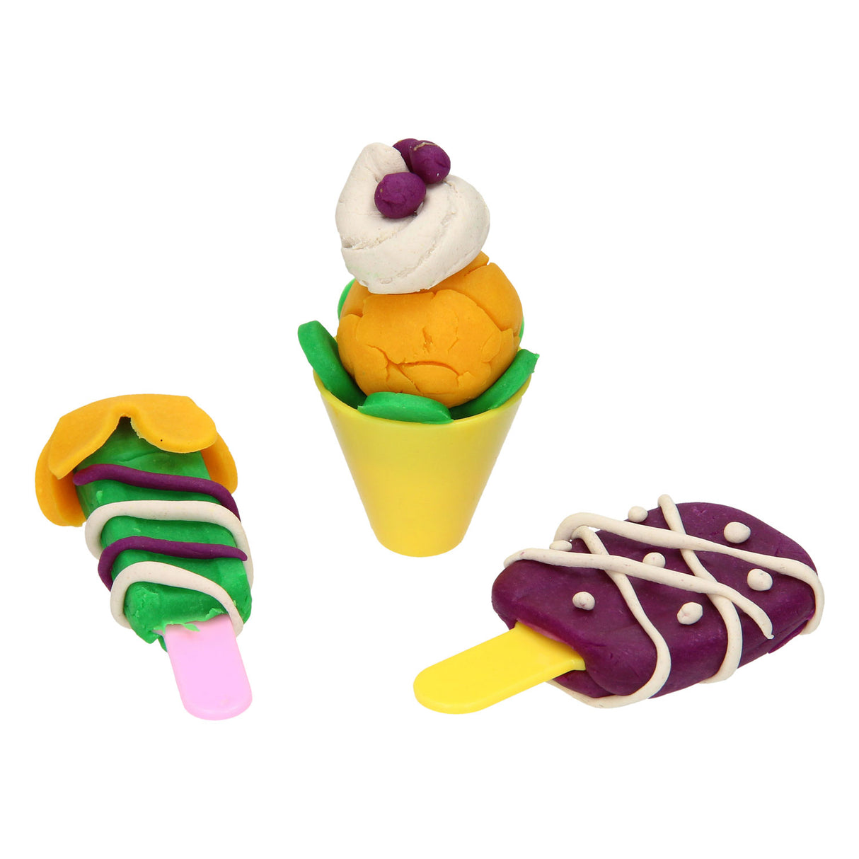 Clay set of popsicles - 4 clay pots