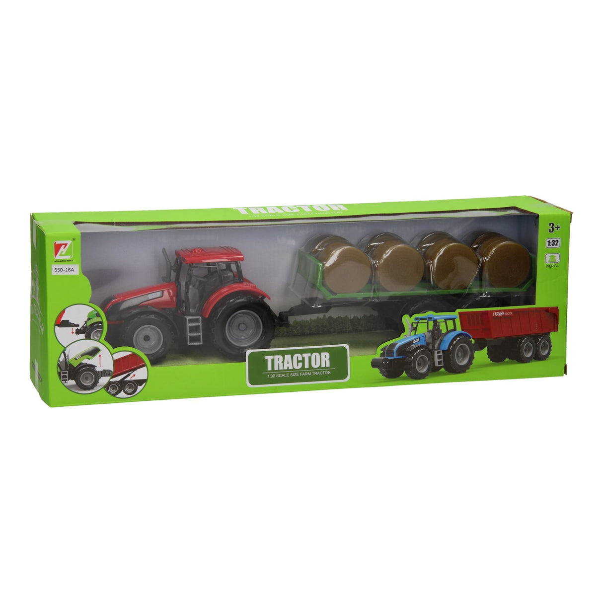 Traktor mit Balwagen 1:32