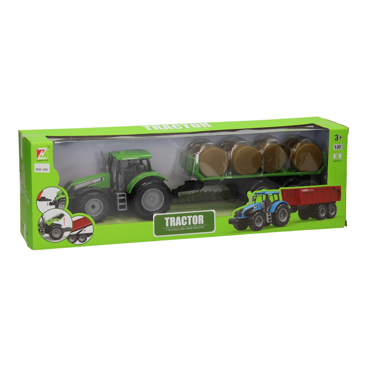 Traktor mit Balwagen 1:32