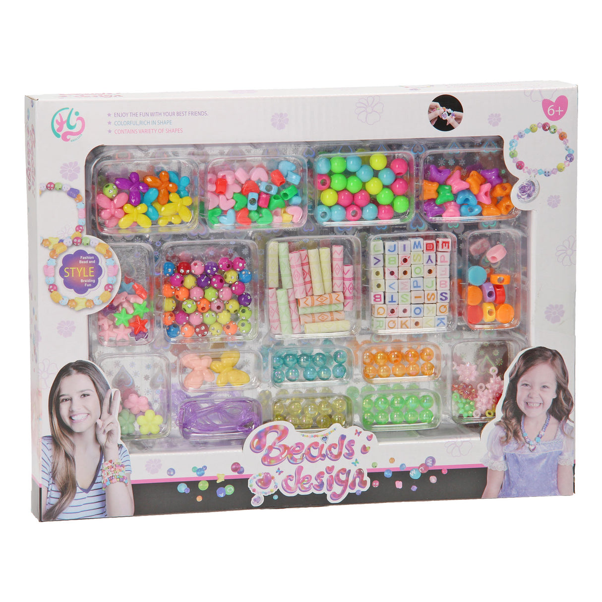 Colored bead set, 17 pcs.