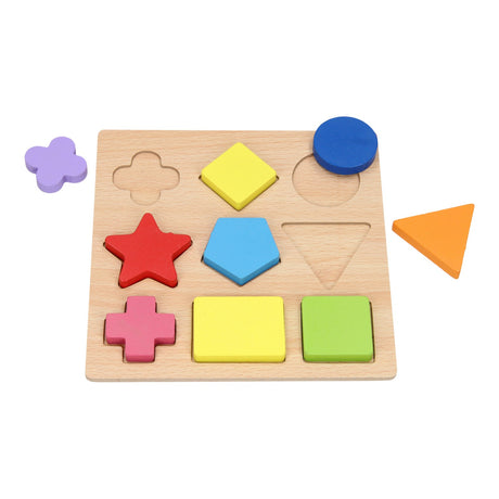 Houten vormenpuzzel, 9st.