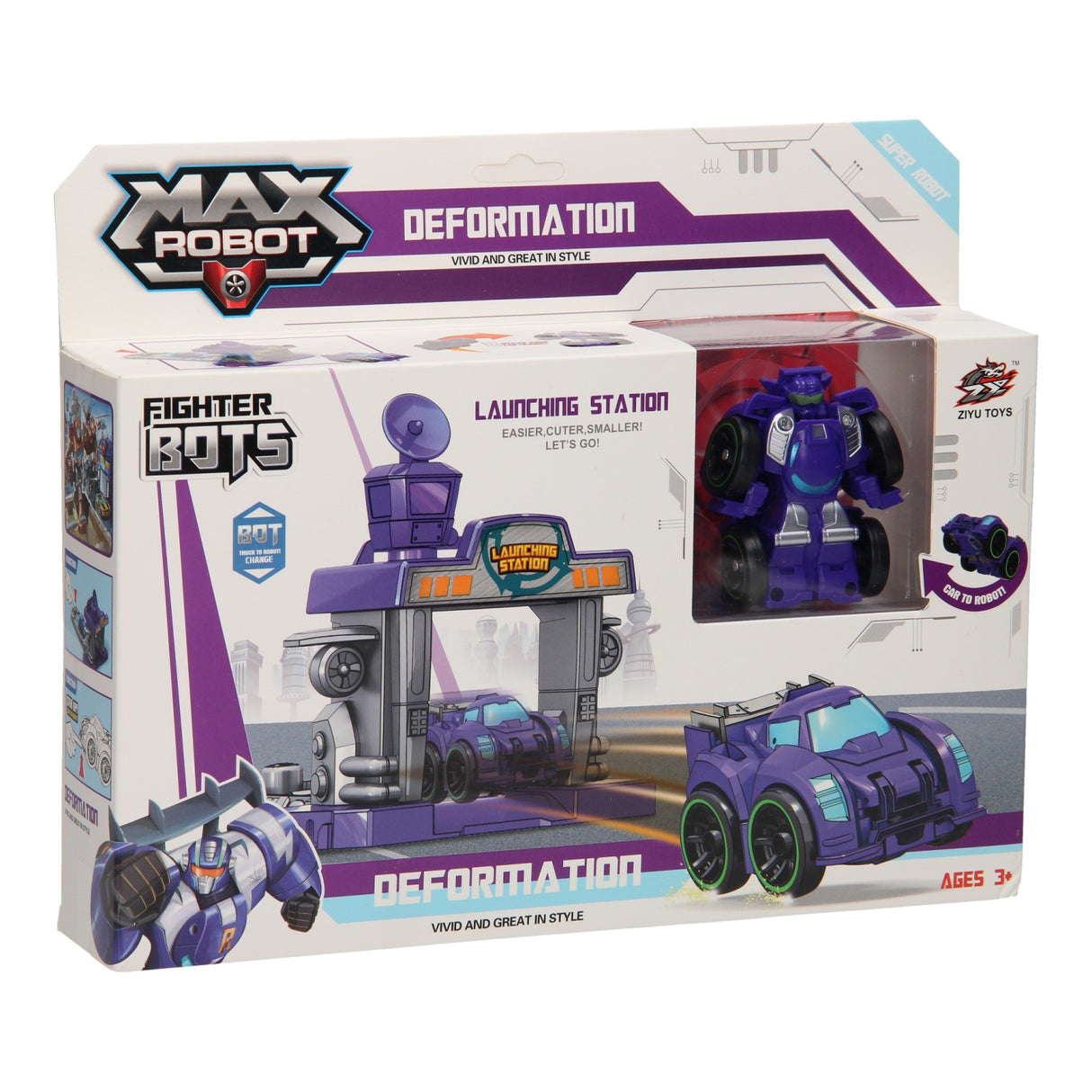 Max Robot Max Robot Transforming Set Launchbaan Purple