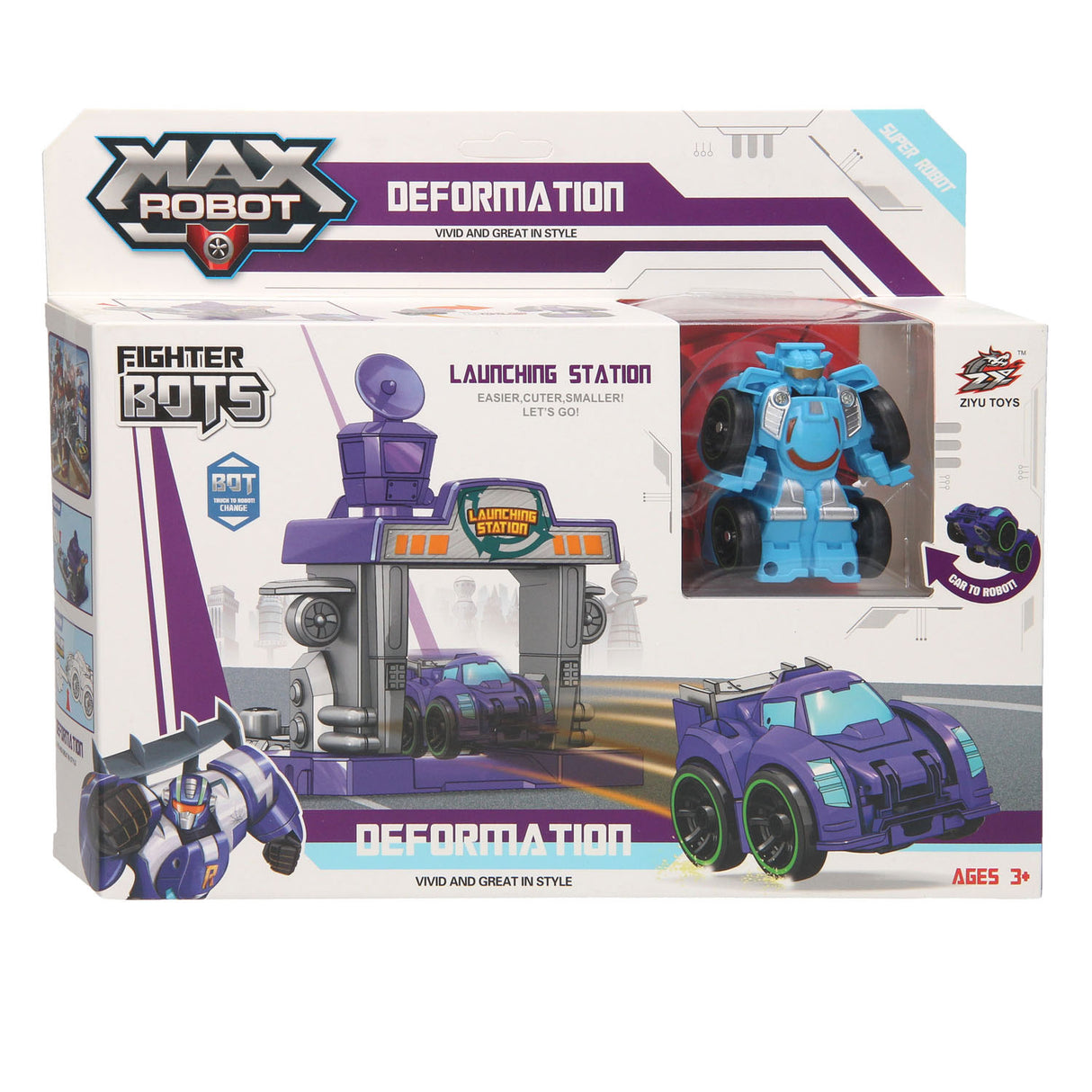 Max Robot Max Robot Transforming Set Launchbaan Purple