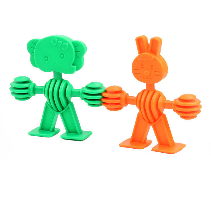Animal shape construction set in storage box, 32 pcs.