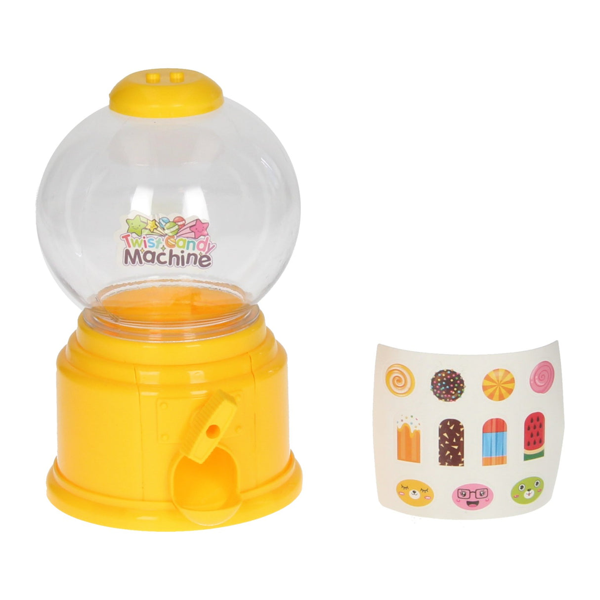 Candy machine with stickers