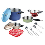 Stainless steel pan set with accessories, 11dlg.