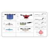 Stainless steel pan set with accessories, 11dlg.