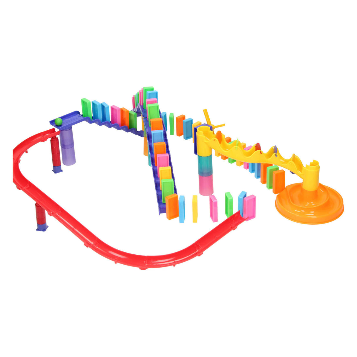 Marble track domino set, 121 pieces.