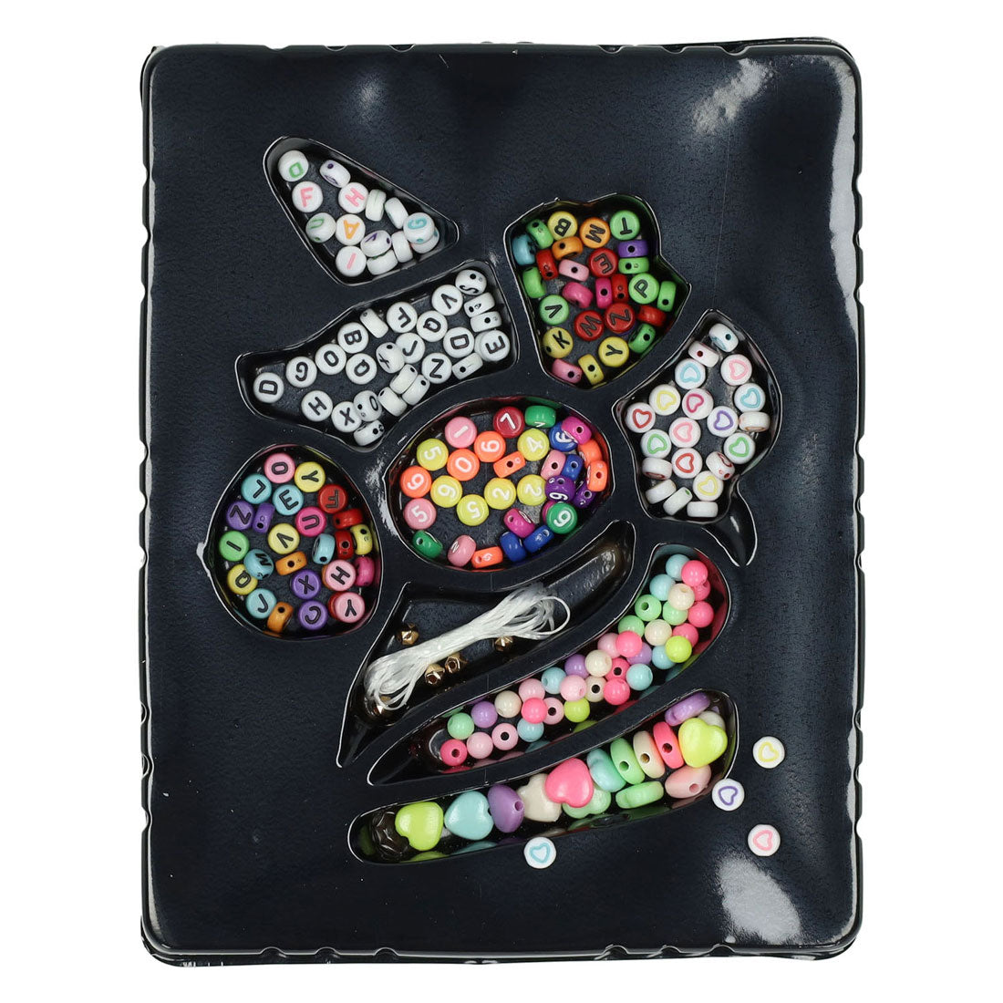 Conjunto de contas da moda com letras e números
