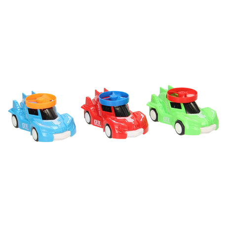 Car with firing propeller