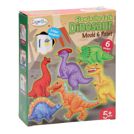 Gieten schilderen glow in the dark dino's