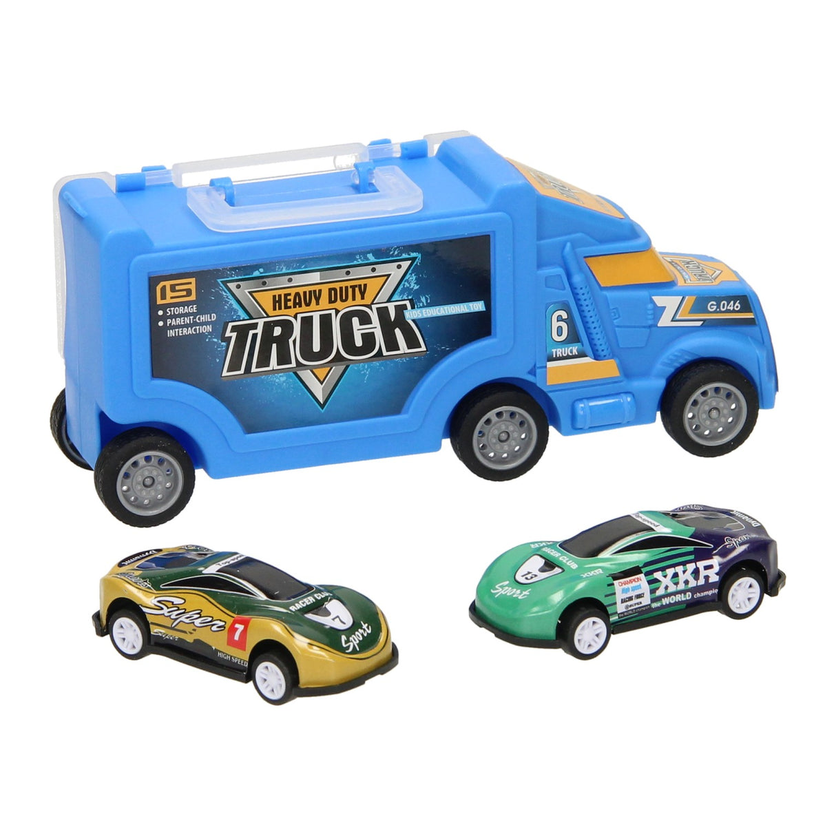 Lobbes vrachtwagen met 2 auto's