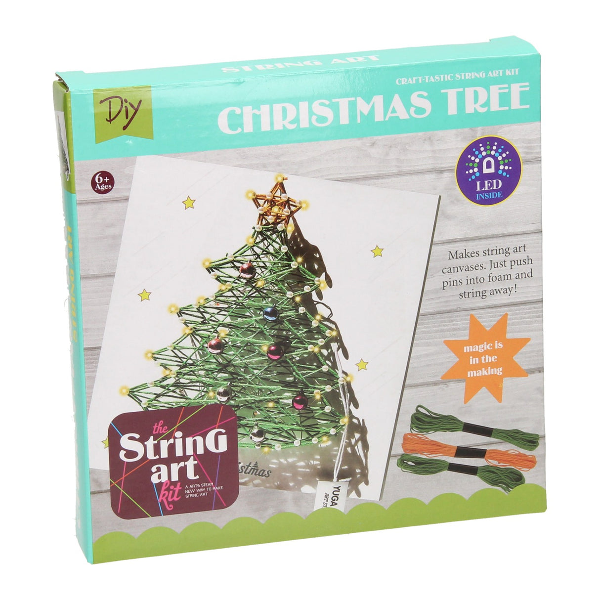 String art Christmas tree with LED lights