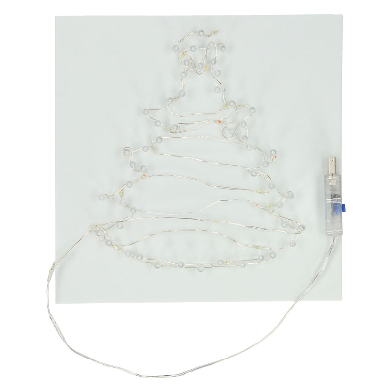 String art Christmas tree with LED lights