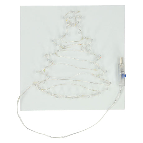 String art Christmas tree with LED lights