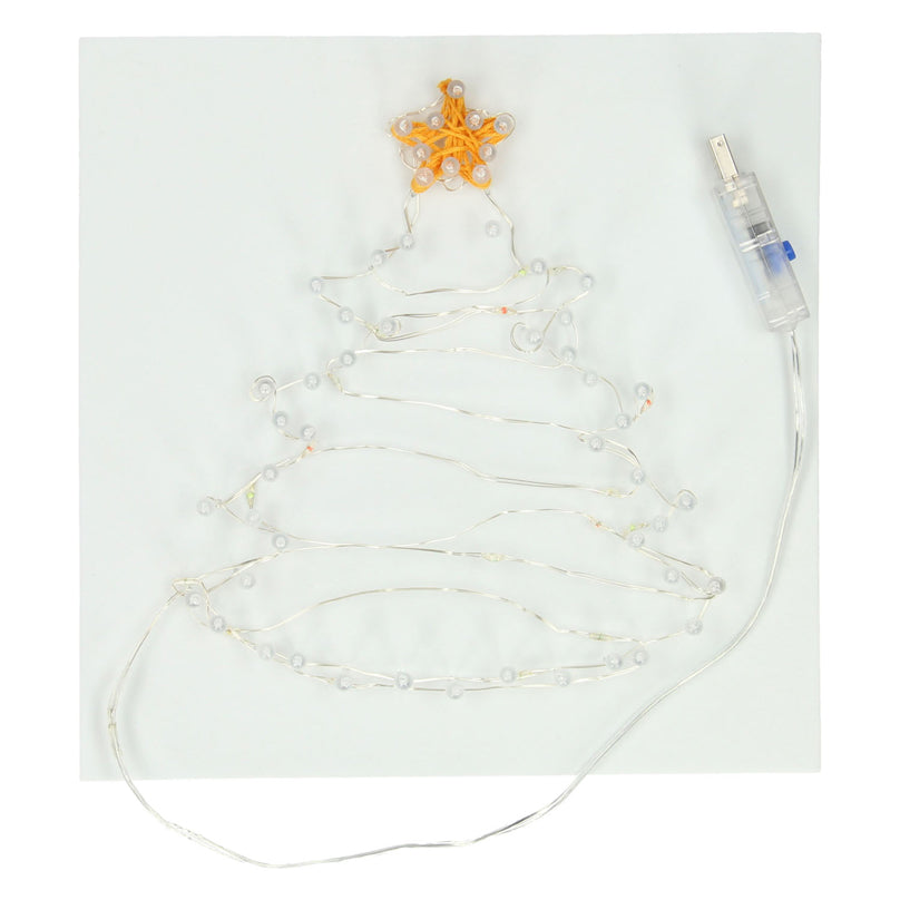 String art Christmas tree with LED lights