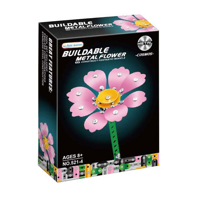 Lobbes metal construction set pink flower