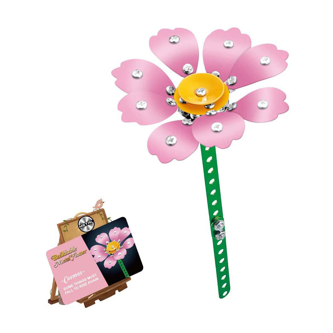 Lobbes metal construction set pink flower