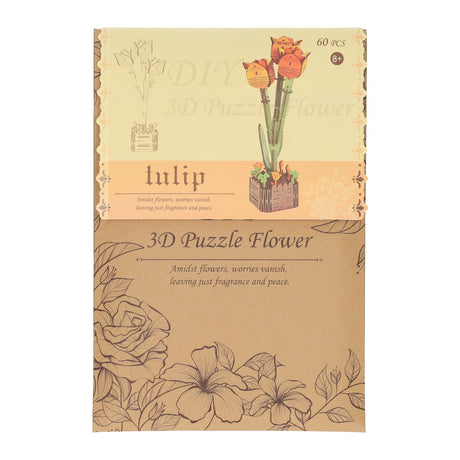 Tre 3D byggesett tulipaner - 60 stk.