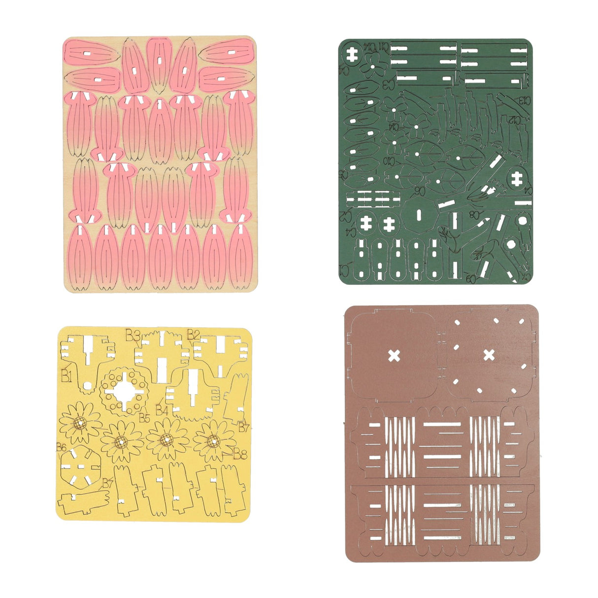 Wooden 3D construction kit daisy flower - 99 parts.