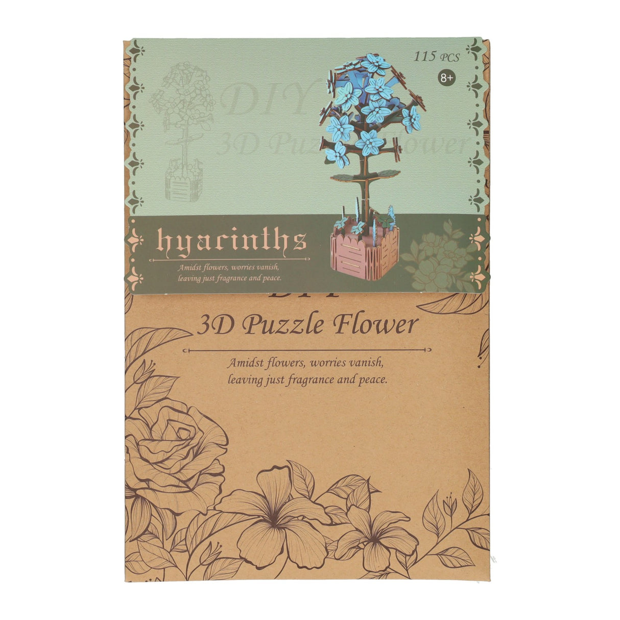 Wooden 3D construction kit hyacinth - 115 parts.