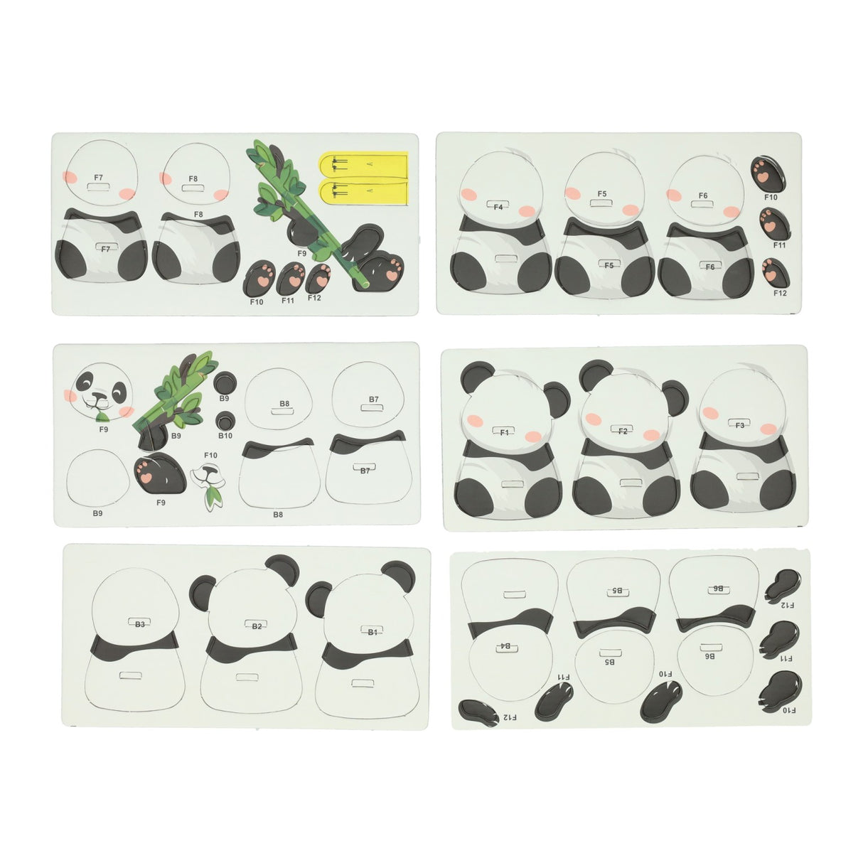 Diy 3d model puzzel - panda