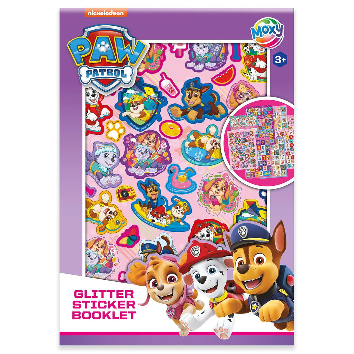 Moxy paw patrol glitter sticker book - a5 size 8 sheets
