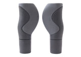 Ensemble de poignée ergonomique - 2 composants - 130 130 mm - gris noir - avec tranche - Bar-end Cap