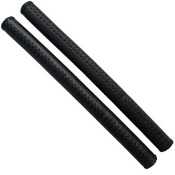 Steering handles leather 40 cm Ø22.2 mm black per set