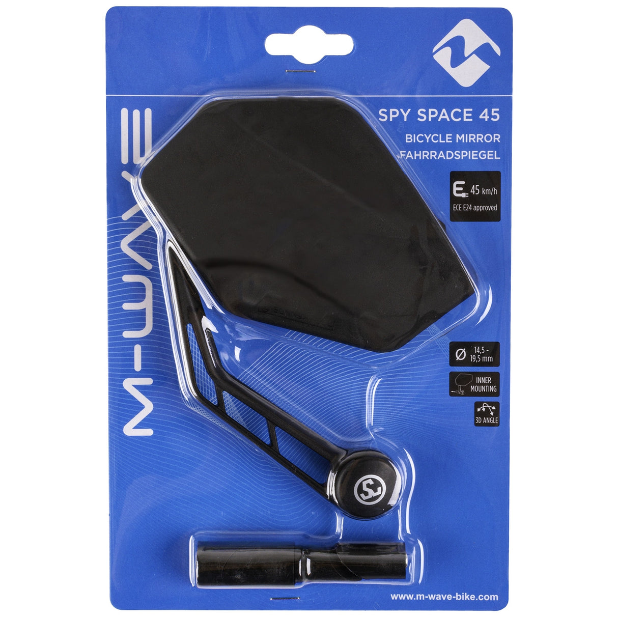 M-Wave Bicycle Mirror Spyspace45 E-kolesa 130 mm črno levo