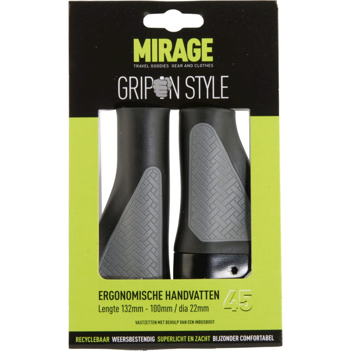 Mirage Fiets Handvatten Comfortabel Duurzaam Zwart Grijs