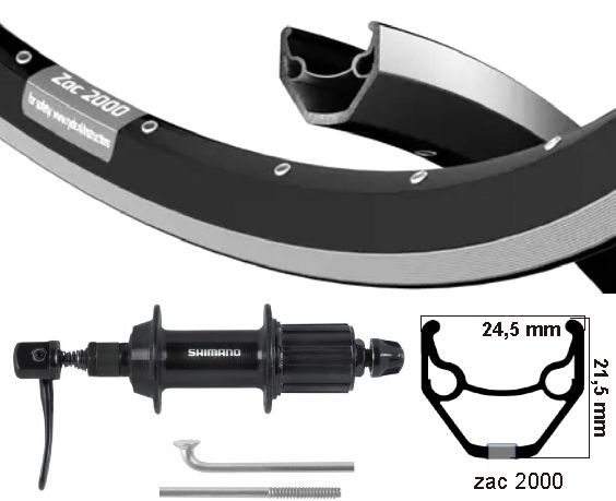 KGS bakhjul 28 tommer (622) ZAC2000 Svart kassett 8-9 SP SW-feil