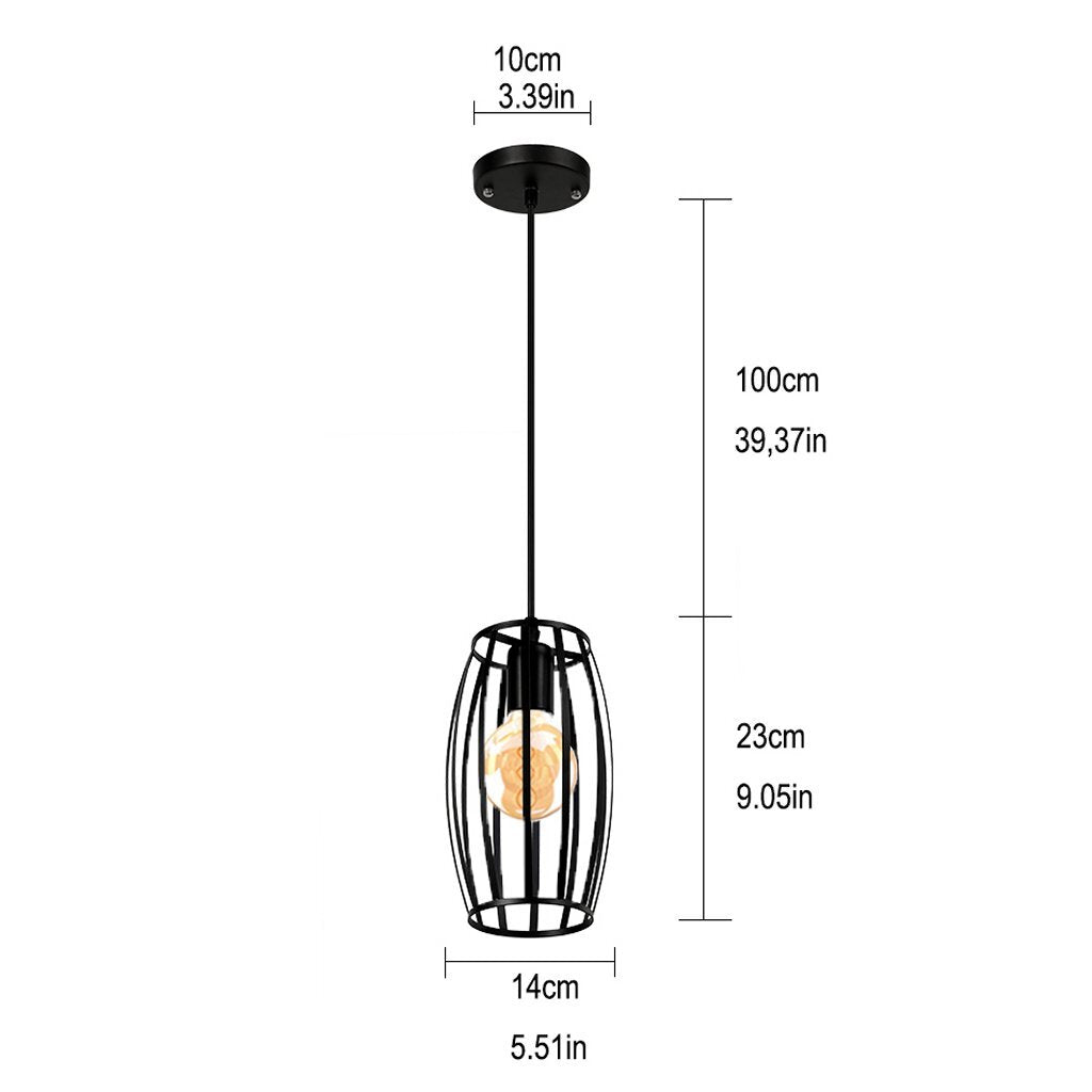 Homestyle Pro Homestyle MK011-B Industriële Hanglamp 14x23 cm Zwart Metaal