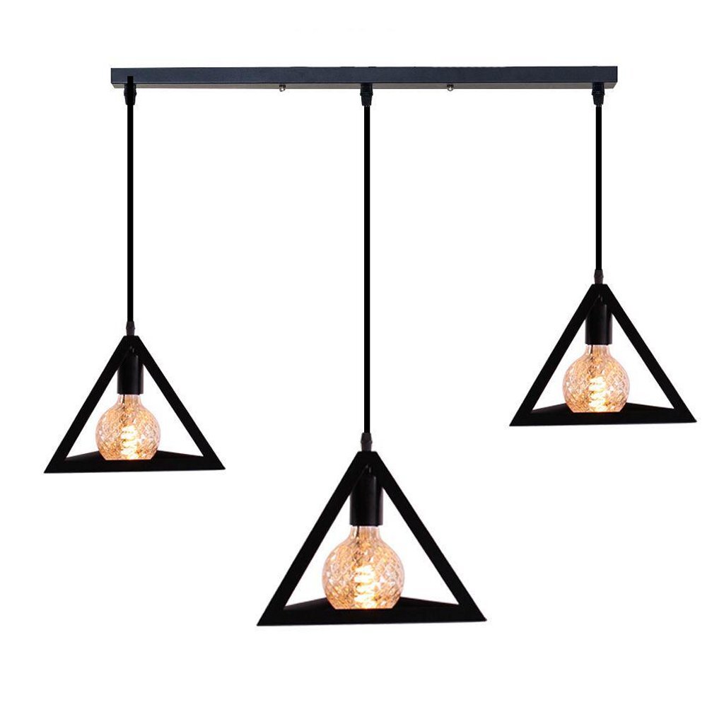 Homestyle pro homestyle mk018-b industriële pyramide hanglampen zwart metaal