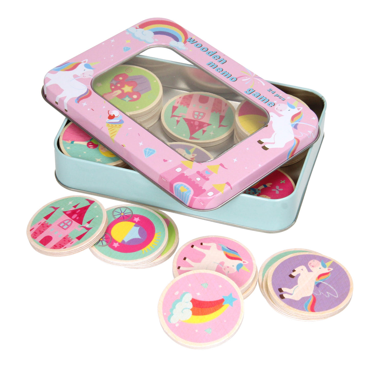 unicorn memo in storage tin