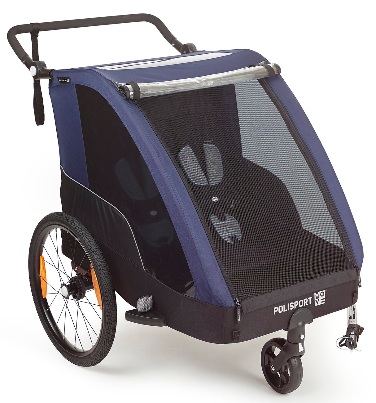 Polisport Children's Trailer med vandring Kit Grey Blue