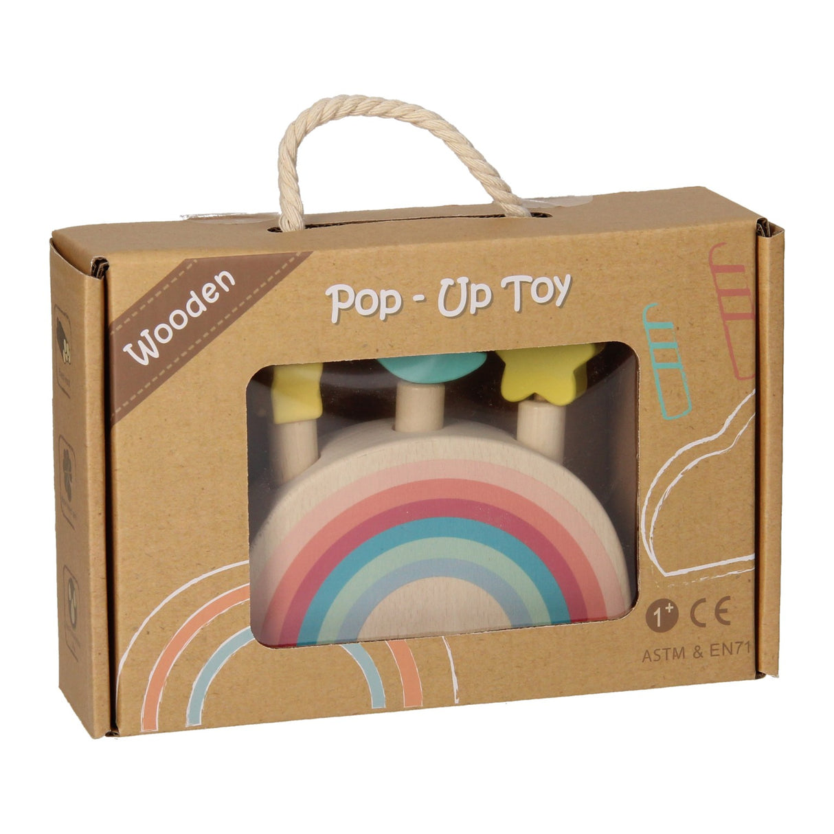 Jeu pop-up en bois arc-en-ciel