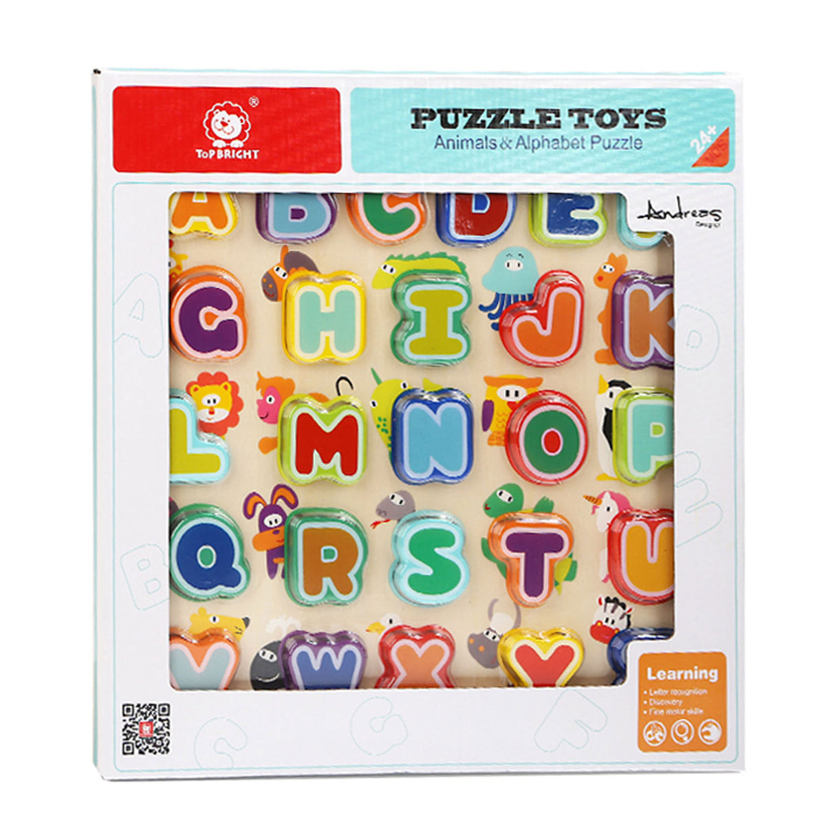 Topbright Wooden Puzzle Animals and Alphabet, 30th.