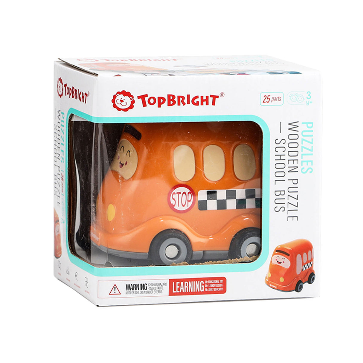 Topbright Wooden Jigsaw Puzzle avec bus scolaire, 24e.