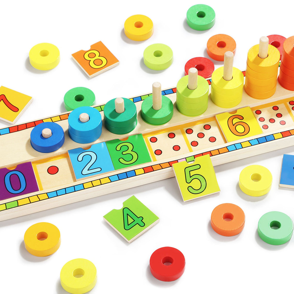 TopBright Wooden Learning Play Rings Count, 56dlg.