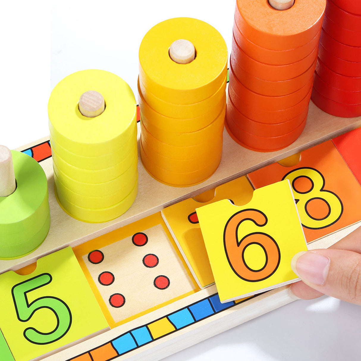 Topbright wooden learning play rings count, 56dlg.