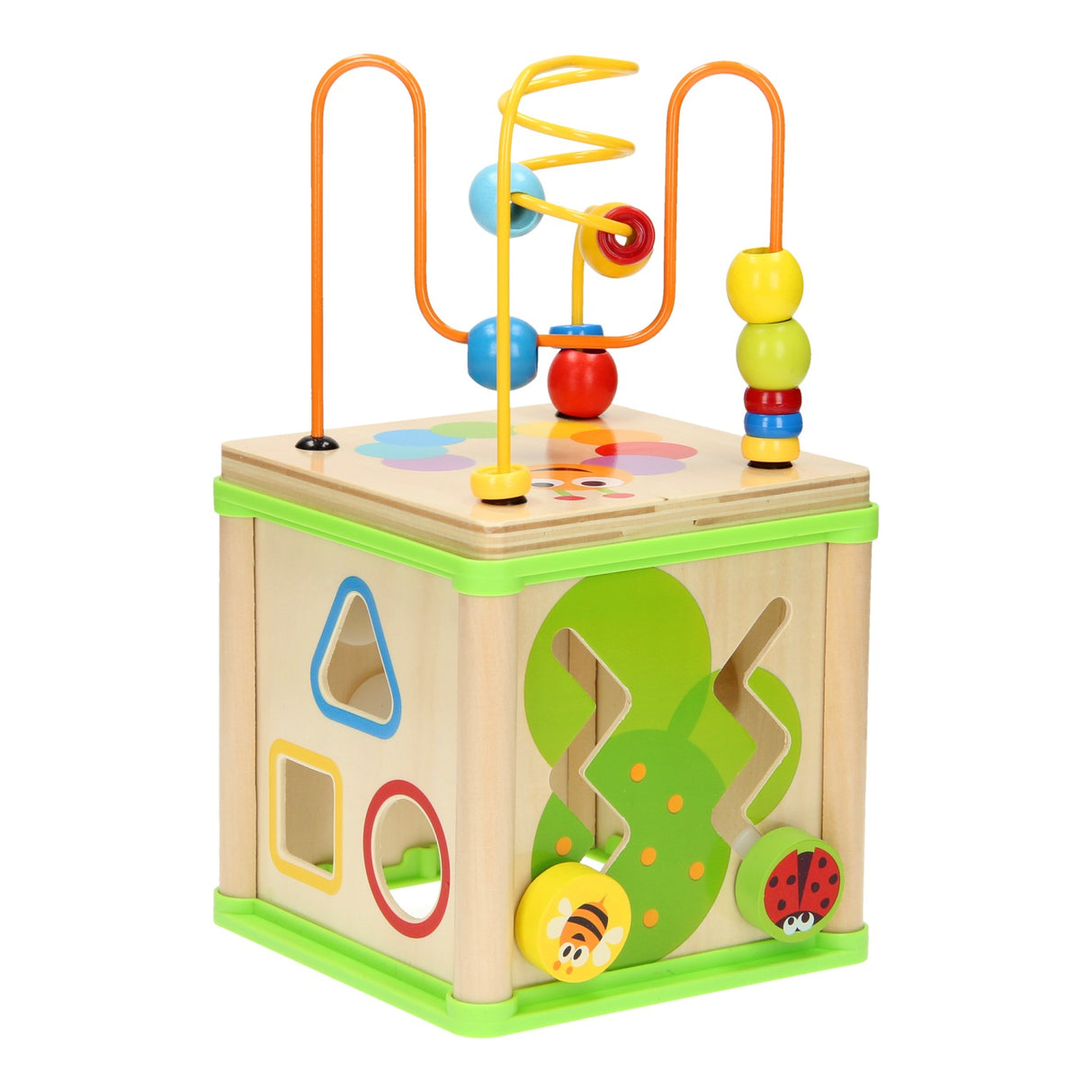 Topbright Wooden Activity Cube 5in1